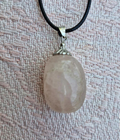 Pembe Quartz Kolye, Doğal Taş Kolye, Hediyelik, Moli Tasarım 