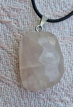 Pembe Quartz Kolye, Doğal Taş Kolye, Hediyelik, Moli Tasarım 