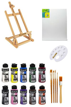 Rich Texco Akrilik Boya 110cc 10'lu Masaüstü Şövale Seti