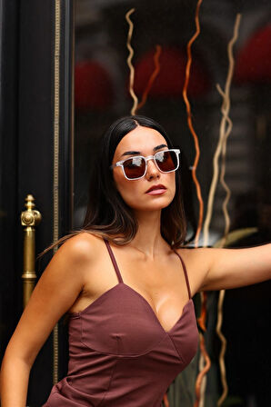 Şeffaf Kahverengi Ünisex Güneş Gözlüğü