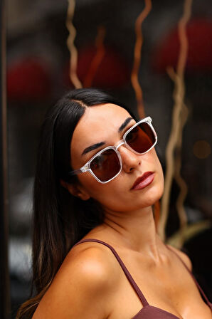 Şeffaf Kahverengi Ünisex Güneş Gözlüğü