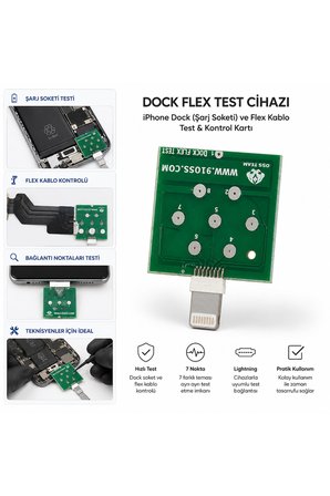 iPhone Şarj Soketi ve Lightning Dock Flex Test Kartı