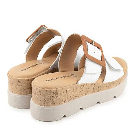 Hush Puppies Effeza 625205 Hakiki Deri Kadın Terlik Beyaz