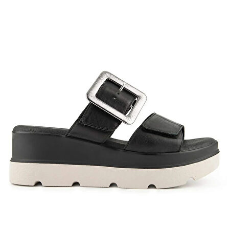 Hush Puppies Effeza 625205 Hakiki Deri Kadın Terlik Siyah