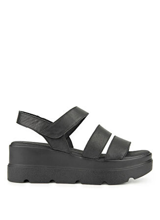 Hush Puppies Deri Siyah Kadın Sandalet Podporo