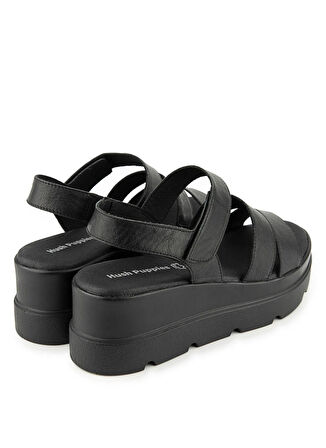 Hush Puppies Deri Siyah Kadın Sandalet Podporo