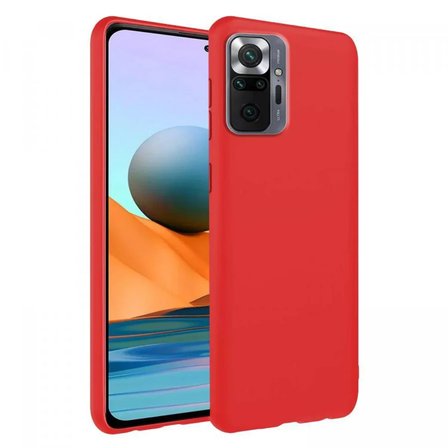 Xiaomi Redmi Note 10 Pro Max İnce Mat Silikon Kılıf Kırmızı