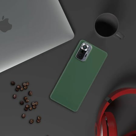 Xiaomi Redmi Note 10 Pro Max İnce Mat Silikon Kılıf Haki