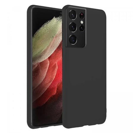 Samsung Galaxy S21 Ultra İnce Mat Silikon Kılıf Siyah
