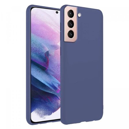 Samsung Uyumlu Galaxy S21 Plus İnce Mat Silikon Kılıf Lacivert
