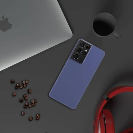 Samsung Galaxy S21 Ultra İnce Mat Silikon Kılıf Lacivert