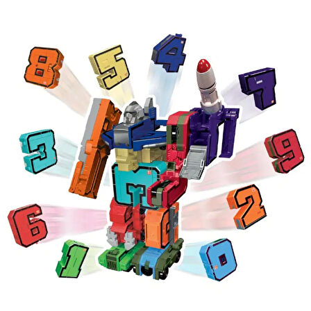 Pocket Morphers 6 Roket Atar - Roboto Dönüşen Sayılar - 6 Numara Robot - Transformers - Robot Sayı