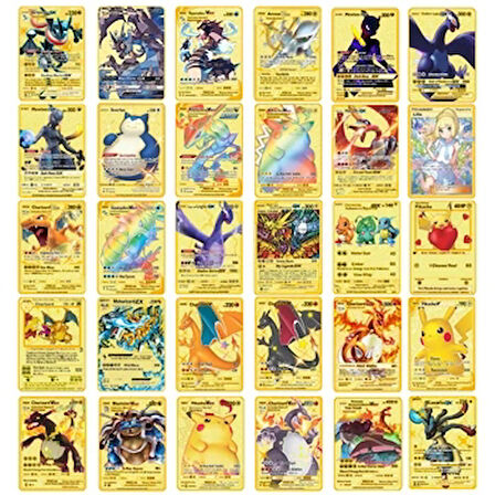 Orijinal Pokemon Kart Gold Serisi 55'li Paket - Pokemon Oyun Kartları - Pikachu Koleksiyonluk Kart