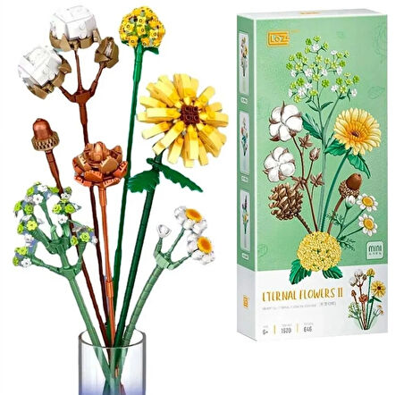 Mikro Blok Sonsuz Çiçekler 2 646 Parça - Lego Setleri - Loz Mini Lego - Çiçek Lego - Loz Lego - Mikro Bloklar