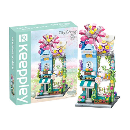 Mikro Blok Çiçek Dükkanı 356 Parça - Lego Setleri - Keeppley Mini Lego - Dükkan Lego - Keeppley Lego - Mikro Bloklar