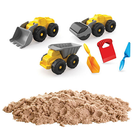 Art Sand İş Makineleri Kum Seti 750 Gr. - Oyun Kumu Seti - Kinetik Kum Seti - Natural Kum - Doğal Kum