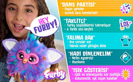 Furby Mor Renkli İnteraktif Pelüş Oyuncak - Furby Peluşu - Furby Oyuncak Peluş - Konuşan Furby Oyuncak