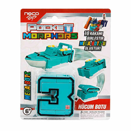 Pocket Morphers 3 Hücum Botu - Roboto Dönüşen Sayılar - 3 Numara Robot - Transformers - Robot Sayı