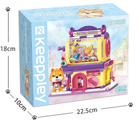 Mikro Blok Shiba Inu Gashapon Machine Kapsül Oyuncak Dükkanı 435 Parça - Lego Setleri - Keeppley Mini Lego - Keeppley Lego - Mikro Bloklar