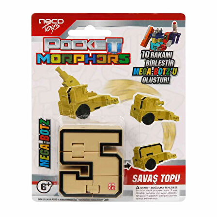 Pocket Morphers 5 Savaş Topu - Roboto Dönüşen Sayılar - 5 Numara Robot - Transformers - Robot Sayı