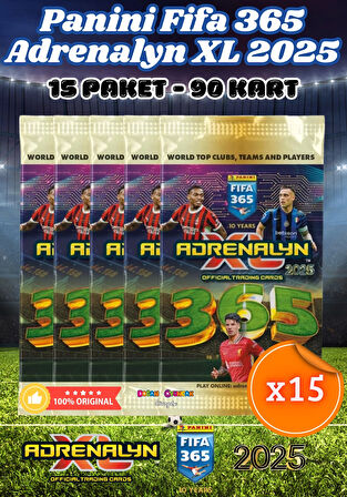 Panini FIFA 365 Adrenalyn XL 2025 Oyuncu Kartı - Futbolcu Kartları - Trading Oyuncu Kartı - 15 Paket