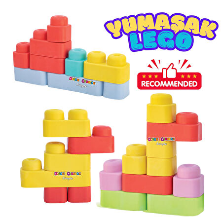 Yumuşak Soft Lego Seti 24 Parça Paketli - Büyük Yumuşak Bloklar - Büyük Soft Lego Oyuncakları - Yumuşak Lego - Soft Lego