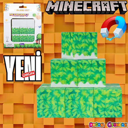 Minecraft Karlı Çimen Desenli Blok Manyetik Lego Minecraft Manyetik Lego Minecraft Lego Megacraft Lego Seti Megnetic Blocks
