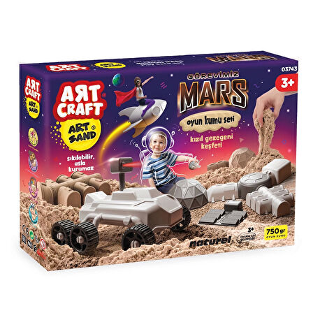 Art Sand Görevimiz Mars Kum Seti 750 Gr. - Oyun Kumu Seti - Kinetik Kum Seti - Natural Kum - Doğal Kum