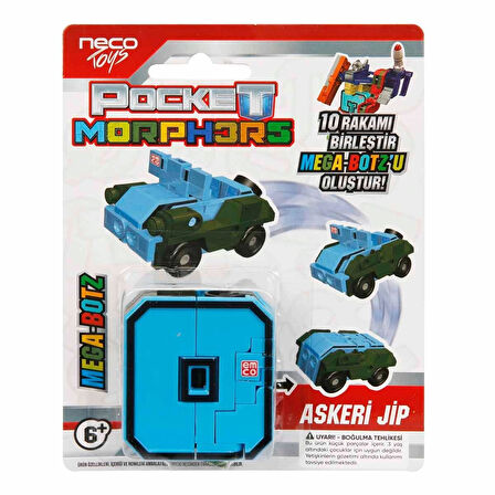 Pocket Morphers 0 Askeri Jip - Roboto Dönüşen Sayılar - 0 Numara Robot - Transformers - Robot Sayı