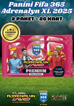 Panini Premium FIFA 365 Adrenalyn XL 2025 Oyuncu Kartı - Premium Futbolcu Kartları - 2 Paket