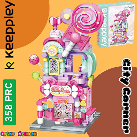 Mikro Blok Şeker Dükkanı 358 Parça - Lego Setleri - Keeppley Mini Lego - Dükkan Lego - Keeppley Lego - Mikro Bloklar