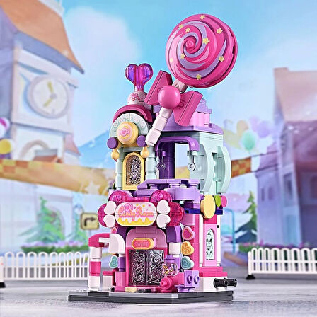 Mikro Blok Şeker Dükkanı 358 Parça - Lego Setleri - Keeppley Mini Lego - Dükkan Lego - Keeppley Lego - Mikro Bloklar