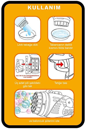 Pilli Ördek Köpük Tabancası - Baloncuk Tabancası - Köpüklü Silah - Baloncuk Oyunu - Pembe