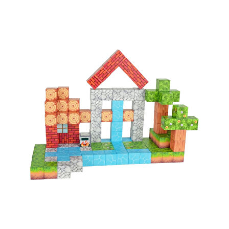 Minecraft Orman Temalı 119 Parça Manyetik Lego Minecraft Manyetik Lego Minecraft Lego Megacraft Lego Seti Megnetic Blocks