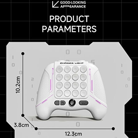 Orijinal Chases Light Oyun Konsolu - Kovalayan Işık Oyunu - Popit Light Up - Hızlı Işık Yakalama Oyunu - Fidget Anti Stres Oyunu - Siyah