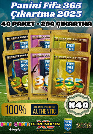 Panini FIFA 365 2025 Sticker 40 Paket - Futbolcu Çıkartmaları - Trading Futbolcu Oyuncu Kartı Panini Stickers