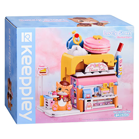 Mikro Blok Kırmızı Kedi Kek Dükkanı 364 Parça - Lego Setleri - Keeppley Mini Lego - Keeppley Lego - Mikro Bloklar