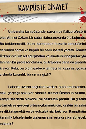 Kampüste Cinayet Dedektif Oyunu - Dava Çözme Oyunu - Suç Çözme Oyunu - Cinayet Oyunu Cinayet Çözme