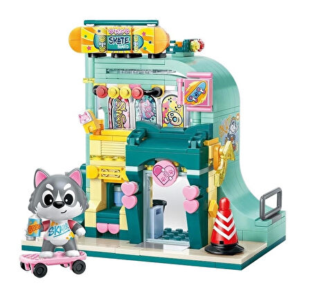 Mikro Blok Kaykay Dükkanı 344 Parça - Lego Setleri - Keeppley Mini Lego - Keeppley Lego - Mikro Bloklar