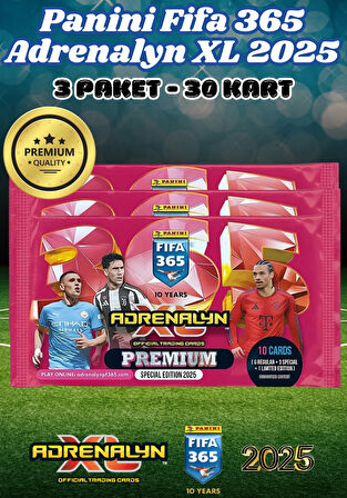 Panini Premium FIFA 365 Adrenalyn XL 2025 Oyuncu Kartı - Premium Futbolcu Kartları - 3 Paket