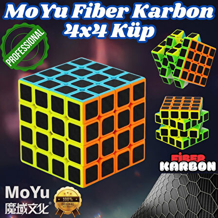 Orijinal MoYu Fiber Karbon 4x4 Küp - Moyu Speed Cube - Moyu Fiber Karbon 4x4 Zeka Küpü - Zeka Küpü - Rubik Küp