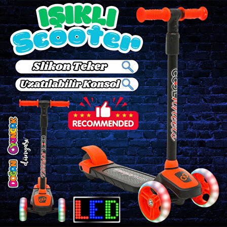 Cool Wheels Turuncu Twist Işıklı 3 Tekerlekli Scooter - Işıklı Scooter - CoolWheels Scooter - Çocuk Scooter - İttir Git