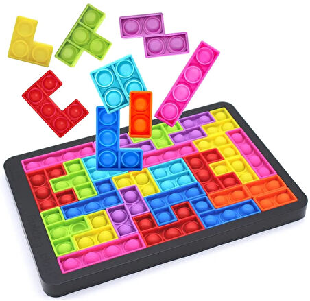 Tetris Popit - Puzzle Popit - Slicon Puzzle Building BlocksPopit - Popit Oyuncak - Stres Oyuncak - Slikon Tetris Popit Oyuncak