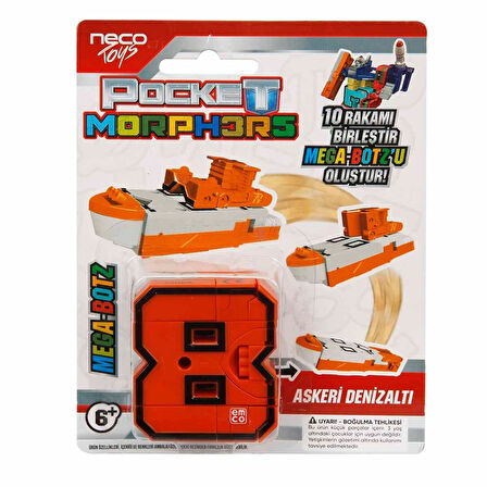 Pocket Morphers 8 Askeri Denizaltı - Roboto Dönüşen Sayılar - 8 Numara Robot - Transformers - Robot Sayı