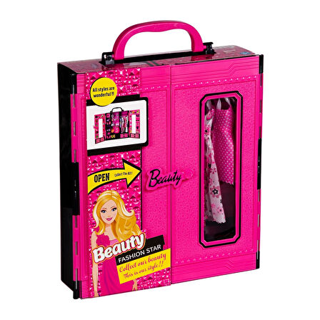 Beauty Aksesuarlı Gardırop - Barbie Dolap - Barbie Giysi Dolabı - Barbie Gardırop - Gardrop