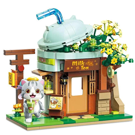 Mikro Blok Sütlü Çay Dükkanı 411 Parça - Lego Setleri - Keeppley Mini Lego - Keeppley Lego - Mikro Bloklar