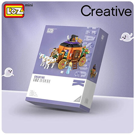 Mikro Blok Balkabağı Arabası 839 Parça - Lego Setleri - Loz Mini Lego - Araba Lego - Loz Lego - Mikro Bloklar