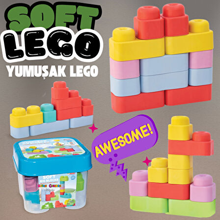 Yumuşak Soft Lego Seti 18 Parça - Büyük Yumuşak Bloklar - Büyük Soft Lego Oyuncakları - Yumuşak Lego - Soft Lego