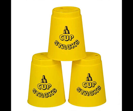 Orijinal Cup Stacks Bardak Oyunu - Speed Cup - Hızlı Bardaklar Oyunu - Hızlı Bardak Oyunu - Sarı