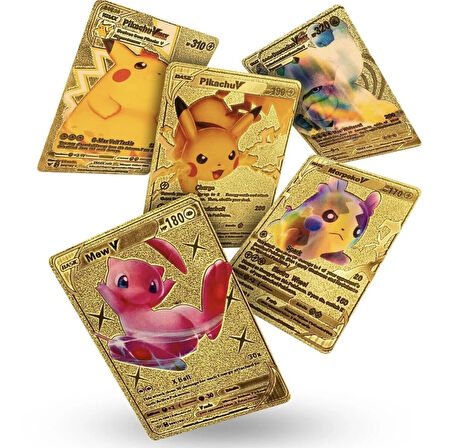 Orijinal Pokemon Kart Gold Serisi 10'lu Paket - Pokemon Oyun Kartları - Pikachu Koleksiyonluk Kartı